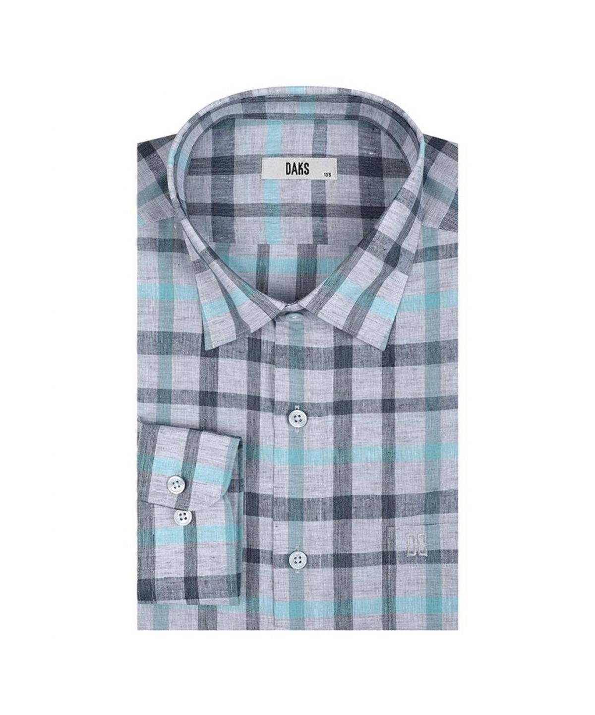 닥스셔츠(DAKS SHIRTS) 린넨혼방 스몰체크 셔츠 레귤러핏 그레이_DLS2SHCL111G1