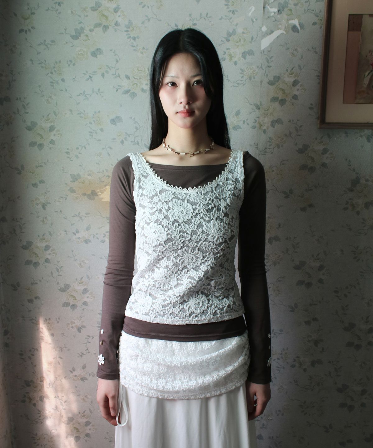 루바티(RUBATI) 사샤 레이스 쁘띠 뷔스티에_아이보리