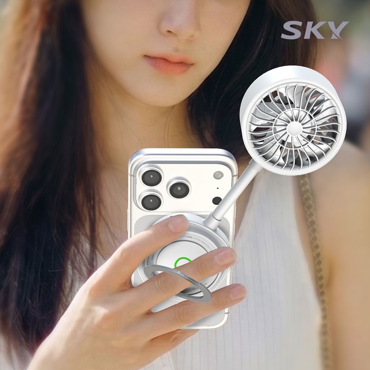 스카이 케어(SKY CARE) 윈드 맥세이프 핸즈프리 휴대용 선풍기