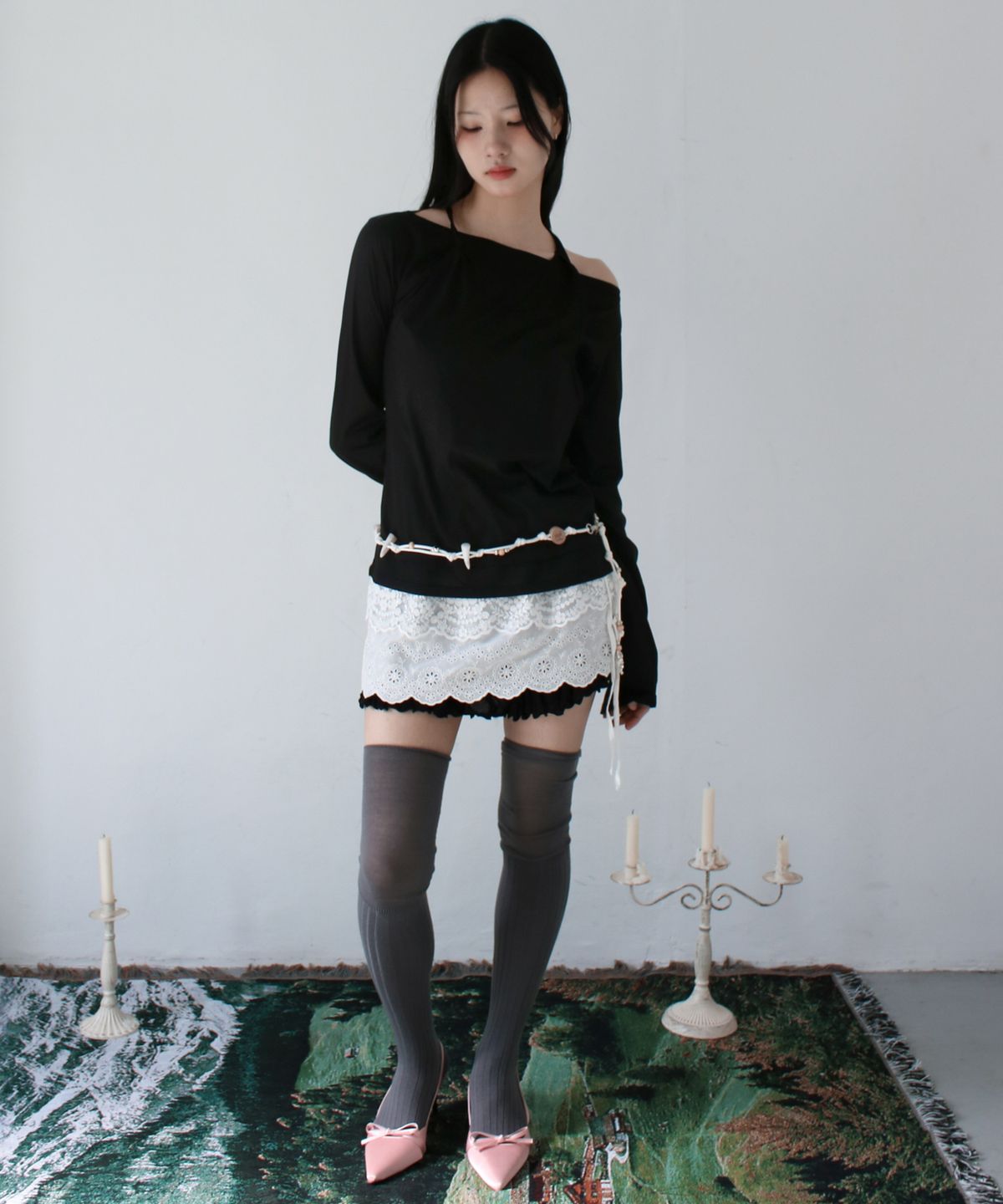 루바티(RUBATI) 오릭스 스트랩 키체인 벨트_화이트