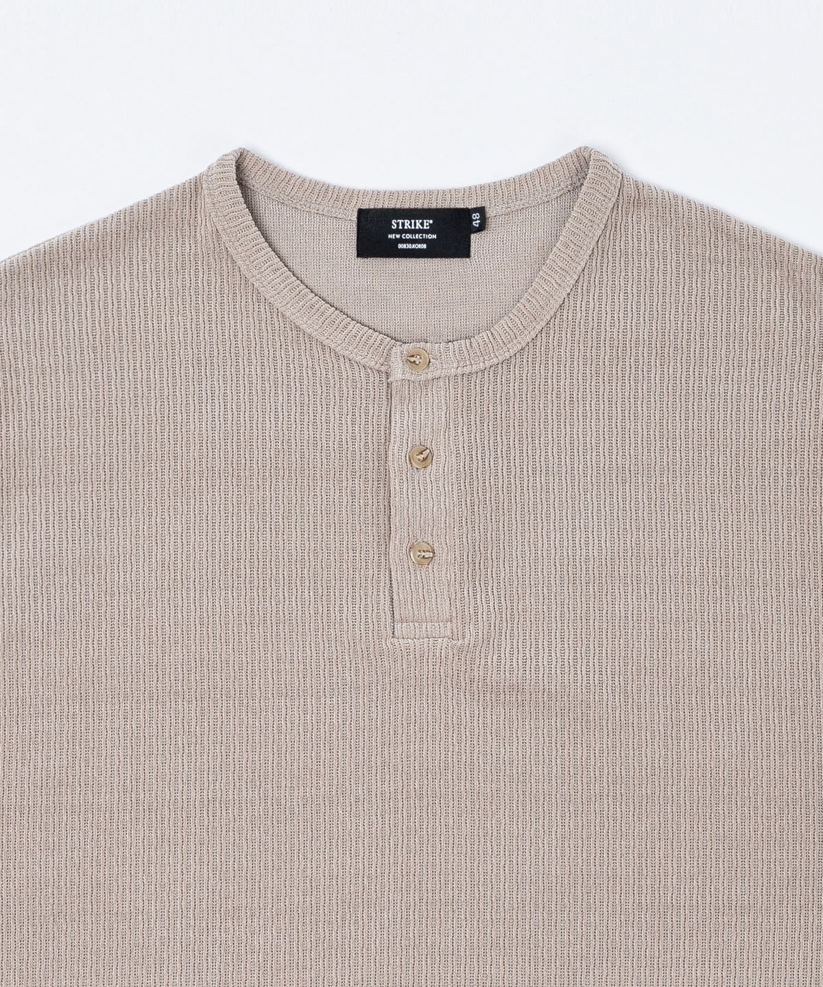 스트라이크(STRIKE) Grain Touch Henley T-Shirt (BEIGEㅣCREAMㅣBLACKㅣCHARCOAL)