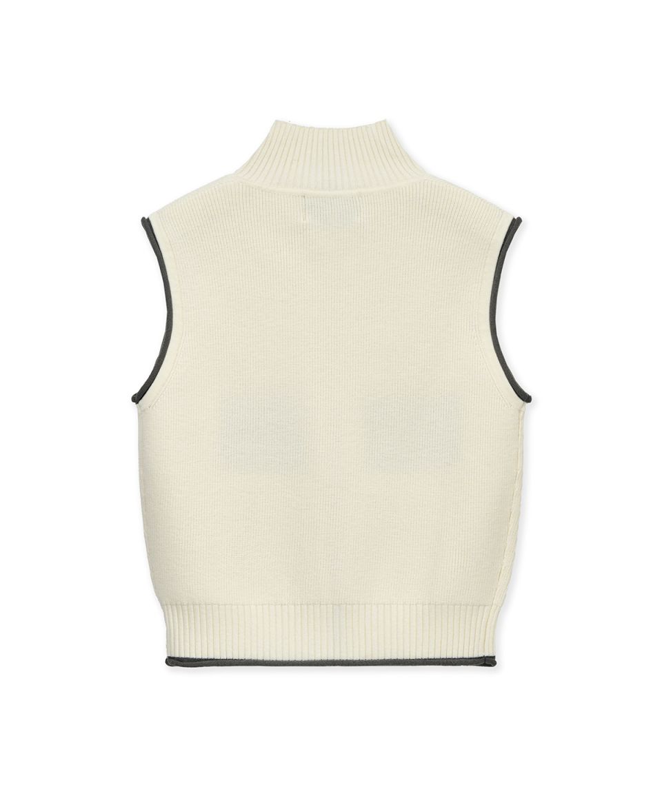 MUSINSA公式 | MATIN KIM MATIN SPELL POINT KNIT ZIP UP VEST IN IVORY