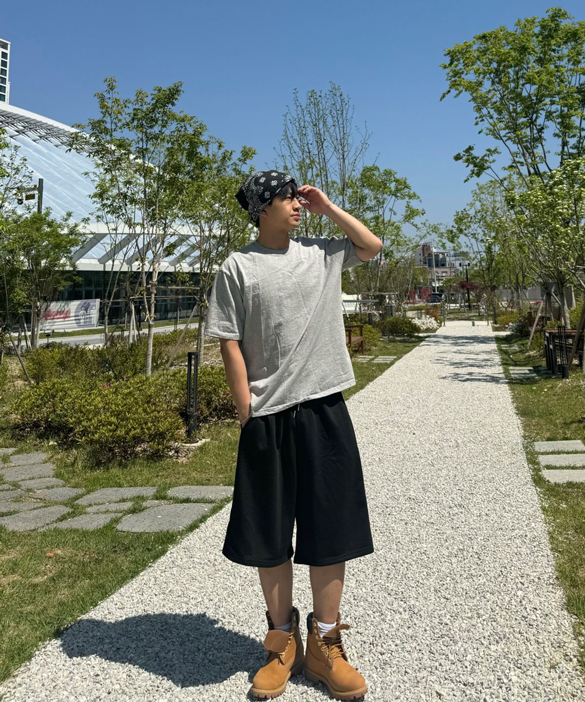 지크립(GCLIP) 데일리 스트링 밴딩 버뮤다 스웻 쇼츠 반바지_4Color