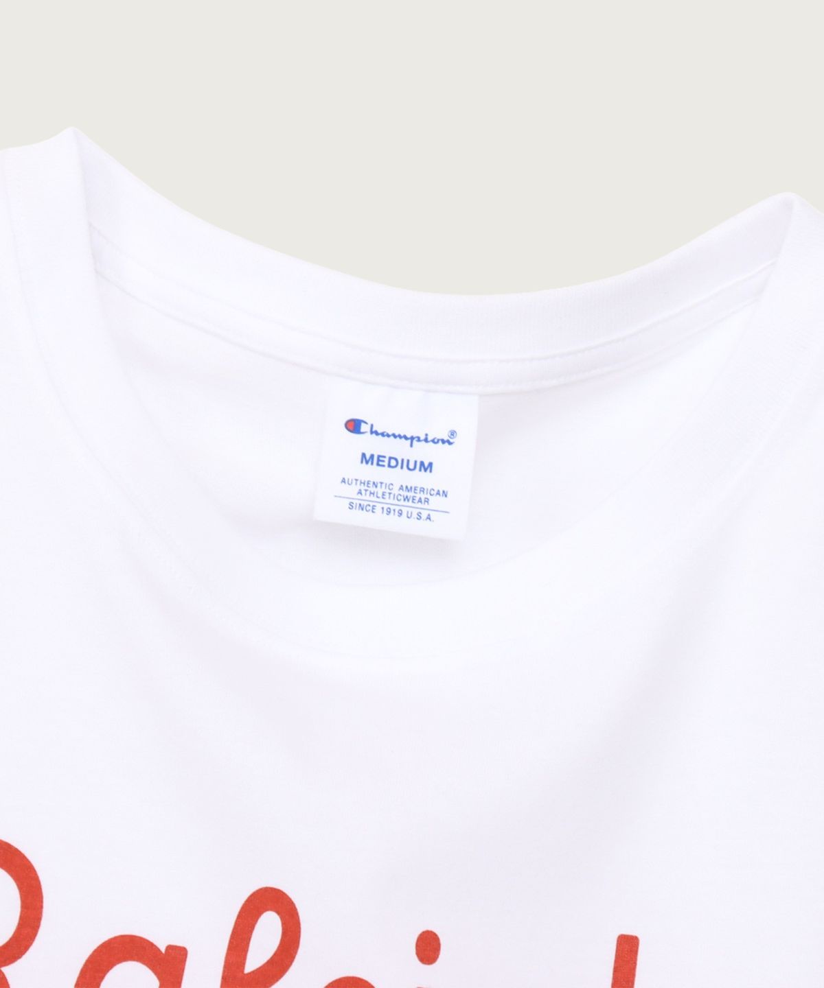 챔피온(CHAMPION) 여성 레터링 반팔 티셔츠 White