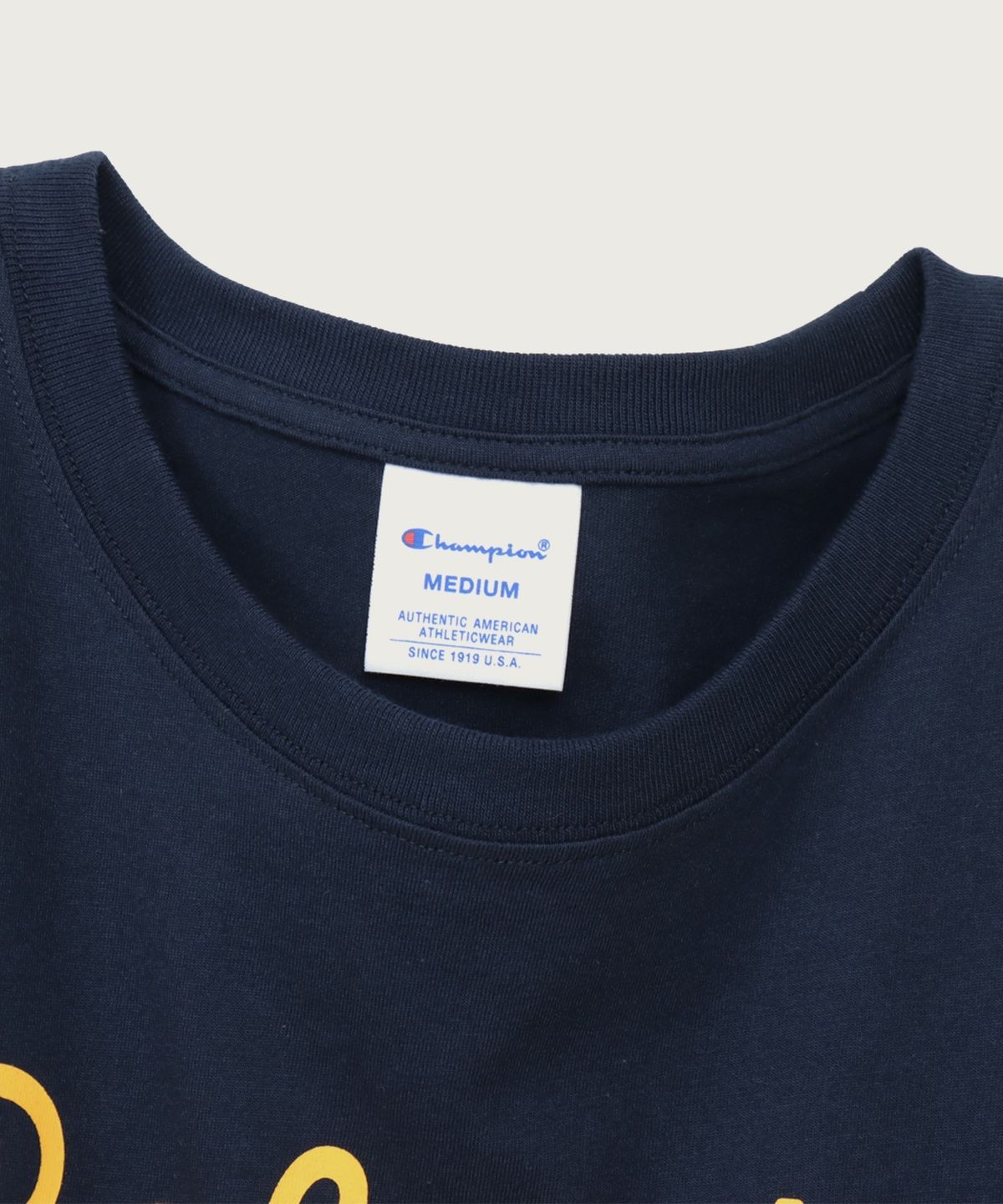 챔피온(CHAMPION) 여성 레터링 반팔 티셔츠 Navy