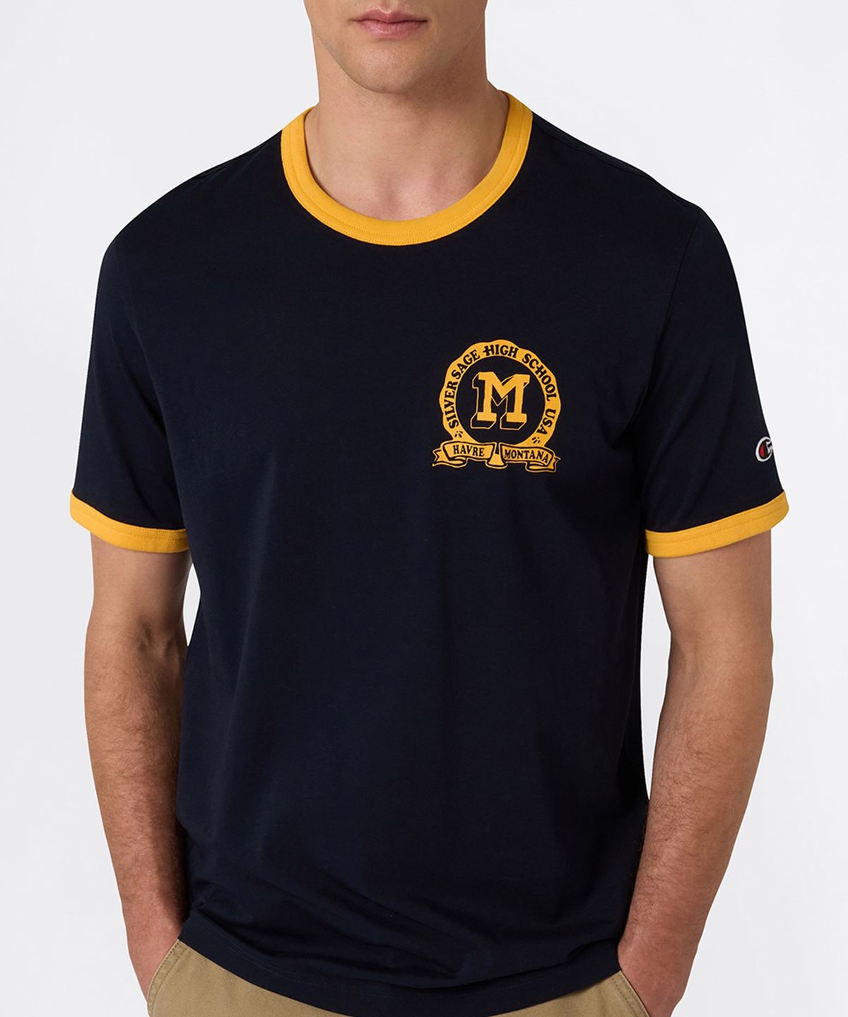 챔피온(CHAMPION) 팀 스포츠 링거 티셔츠 Navy
