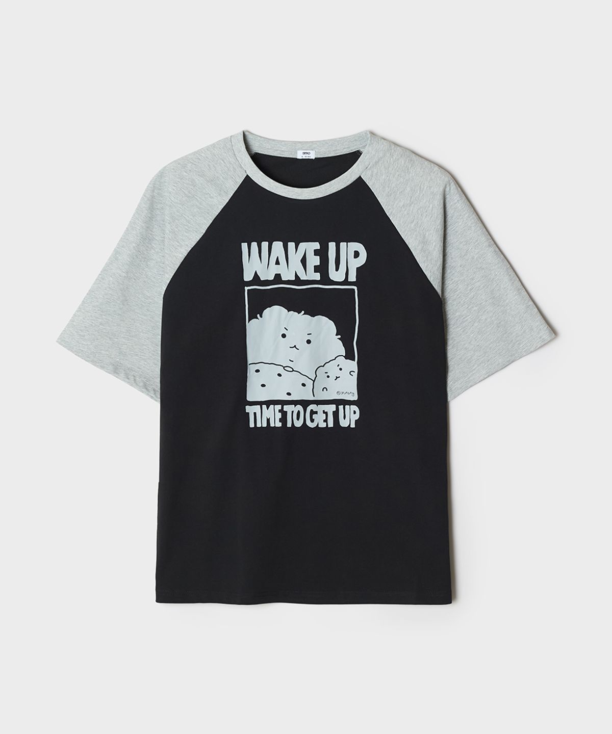 스파오(SPAO) [망그러진곰] 래글런 반팔 티셔츠(BLACK)_SPRLG37U01