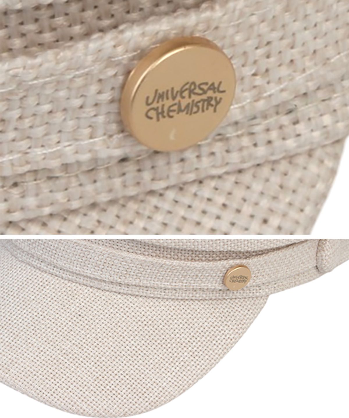 유니버셜 케미스트리(UNIVERSAL CHEMISTRY) Linen Logo Ivory Marine Cap 마린캡
