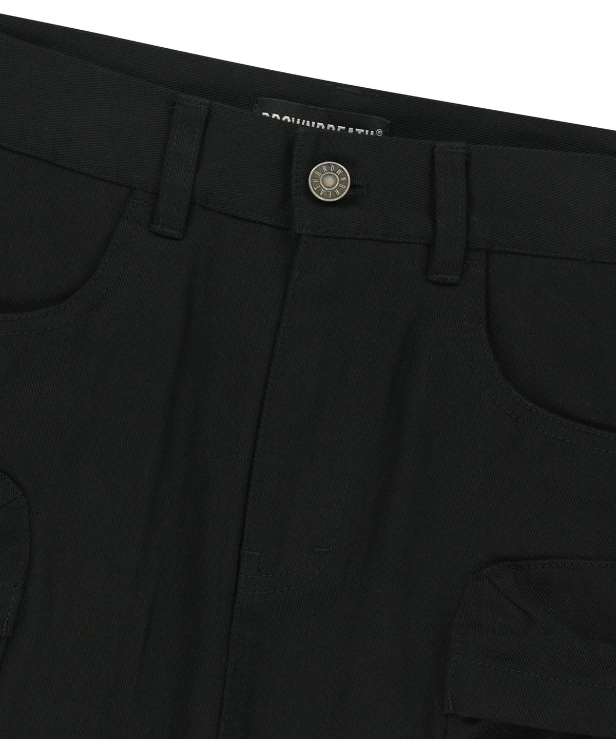 브라운브레스(BROWNBREATH) W TAG CARGO MINI SKIRT - BLACK