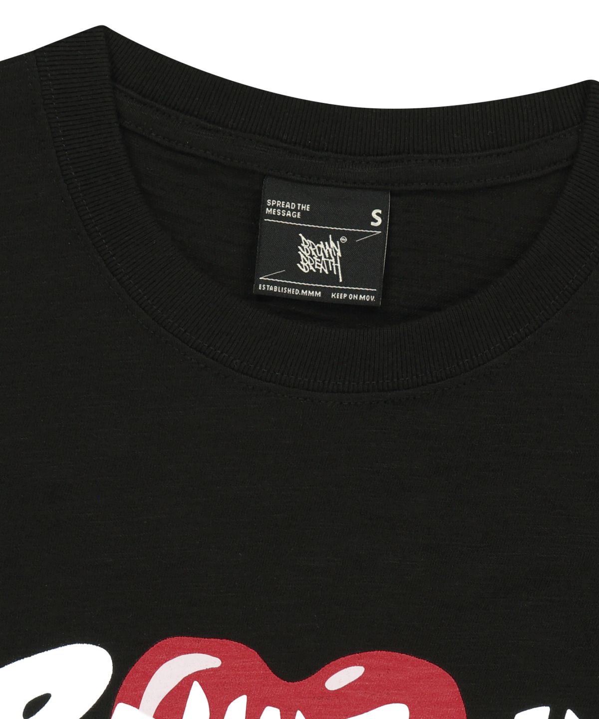 브라운브레스(BROWNBREATH) W HEART LOGO TEE - BLACK