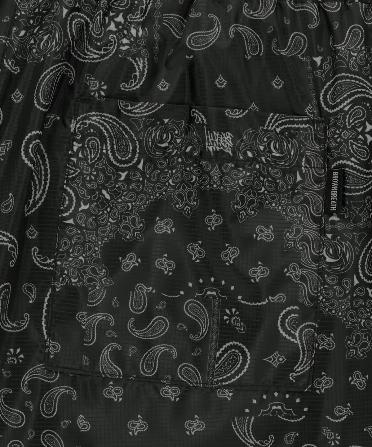 브라운브레스(BROWNBREATH) PAISLEY SHORTS - BLACK