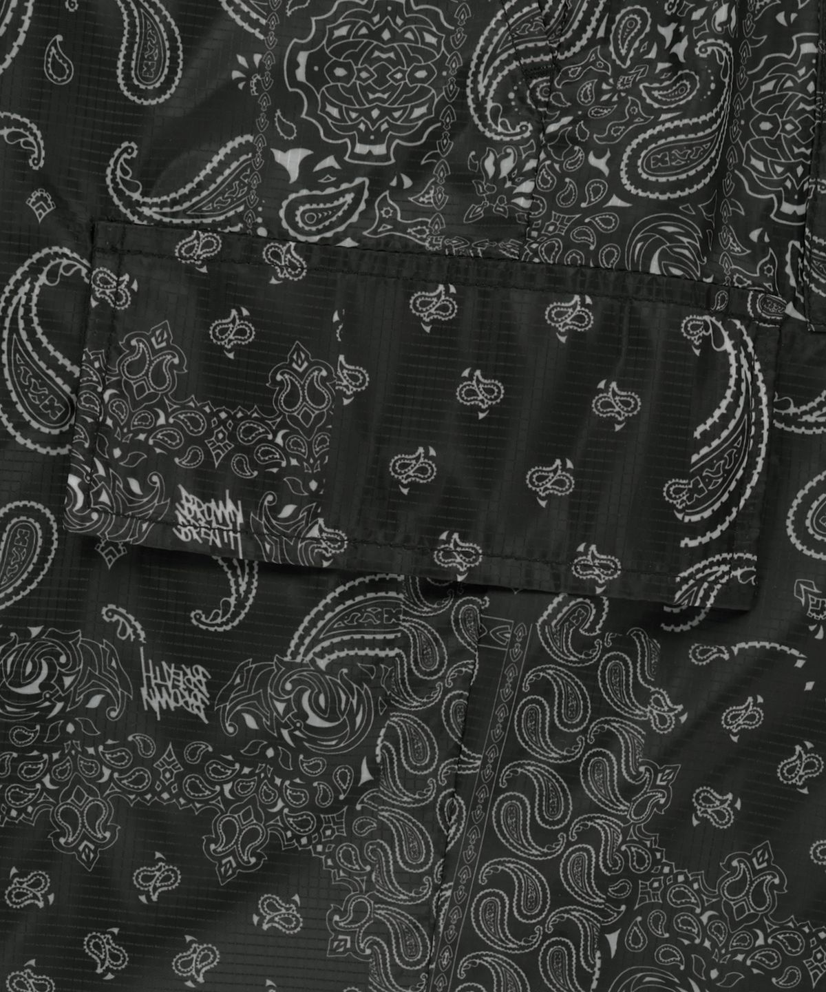 브라운브레스(BROWNBREATH) PAISLEY SHORTS - BLACK