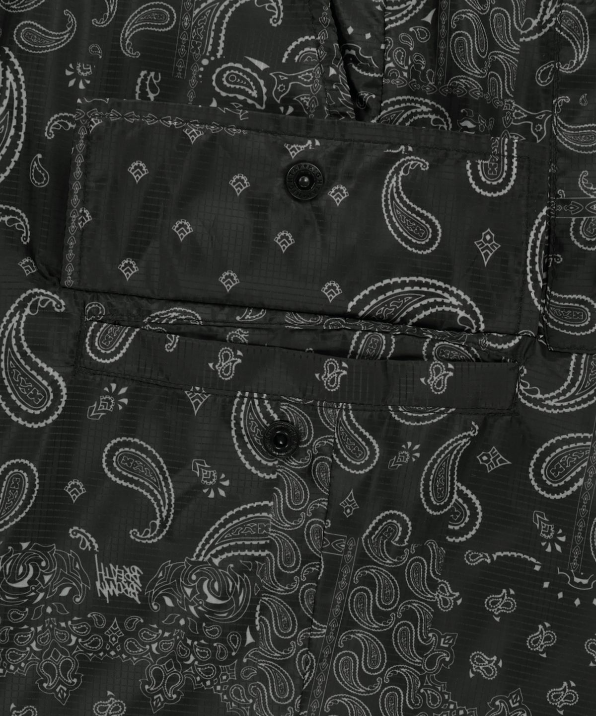 브라운브레스(BROWNBREATH) PAISLEY SHORTS - BLACK