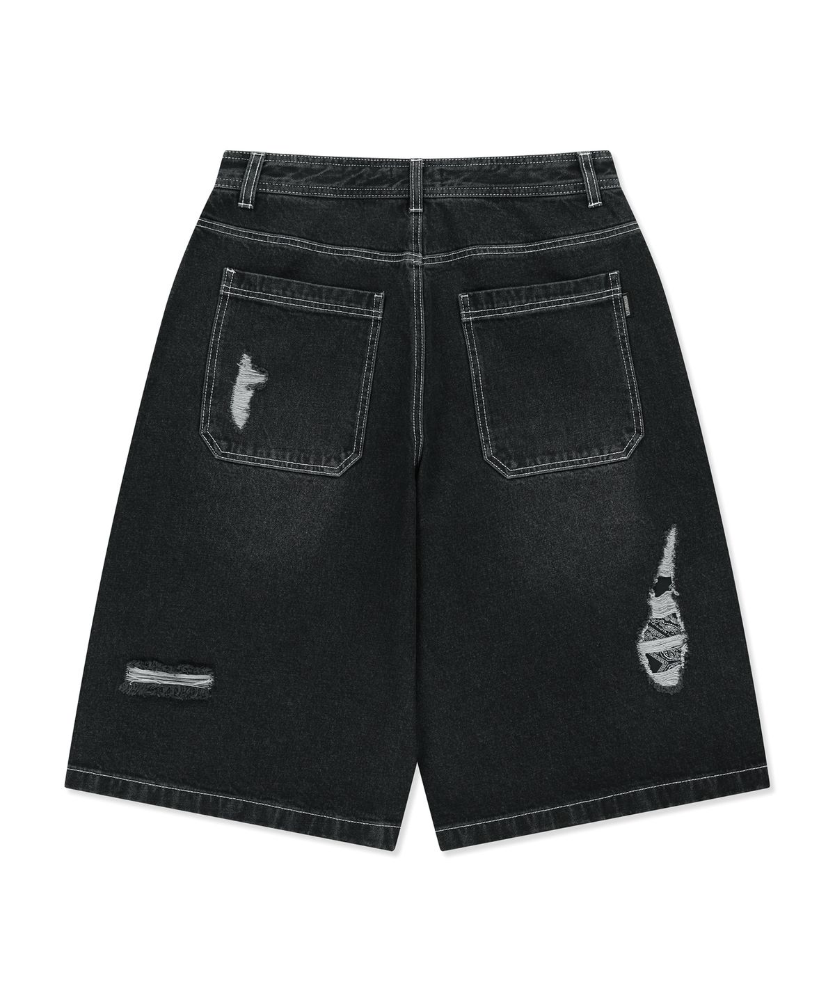 브라운브레스(BROWNBREATH) PAISLEY PATCHWORK BERMUDA SHORTS - GREY