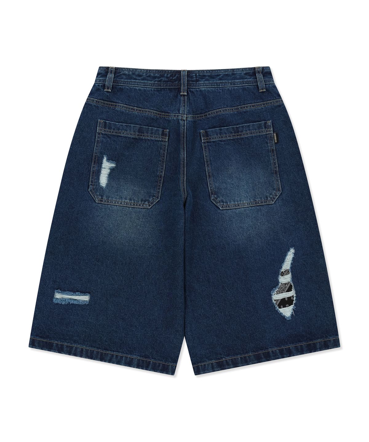 브라운브레스(BROWNBREATH) PAISLEY PATCHWORK BERMUDA SHORTS - LIGHT BLUE