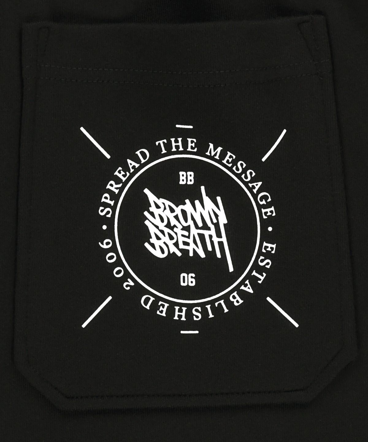 브라운브레스(BROWNBREATH) STAMP TAG SHORTS - BLACK