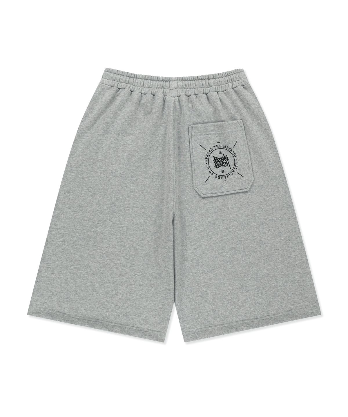 브라운브레스(BROWNBREATH) STAMP TAG SHORTS - MELANGE GREY