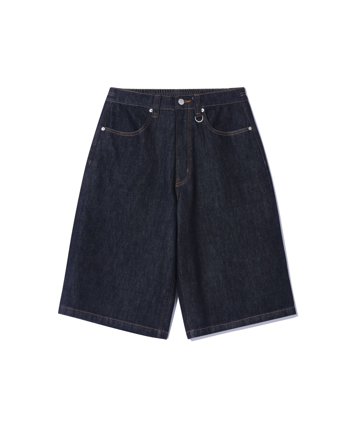 어반스터프(URBANSTOFF) 백 포켓 아트워크 버뮤다 팬츠 (인디고)
