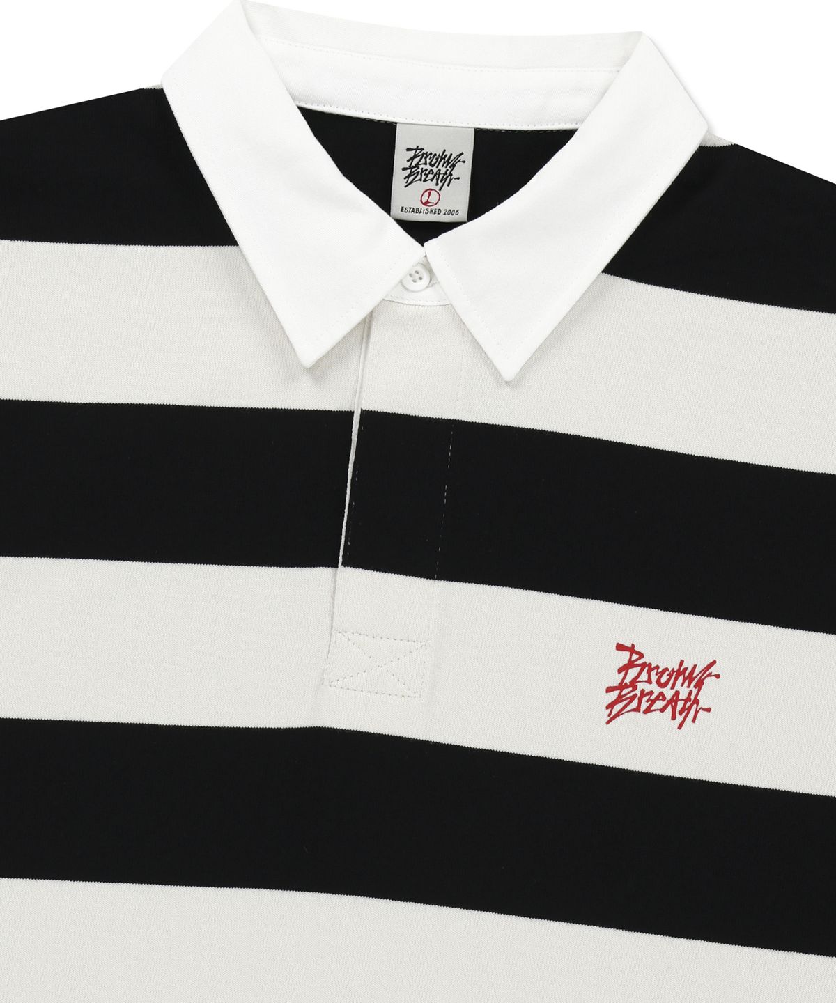 브라운브레스(BROWNBREATH) RUGBY STRIPE TEE - BLACK