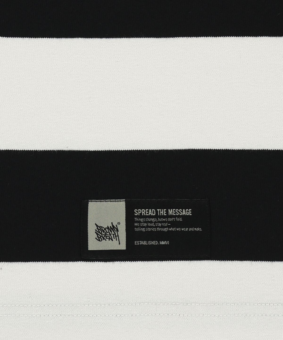 브라운브레스(BROWNBREATH) RUGBY STRIPE TEE - BLACK