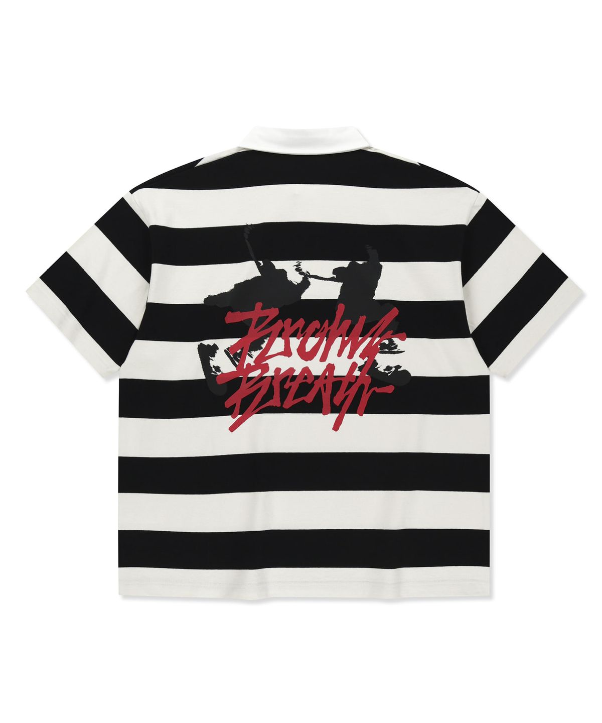 브라운브레스(BROWNBREATH) RUGBY STRIPE TEE - BLACK