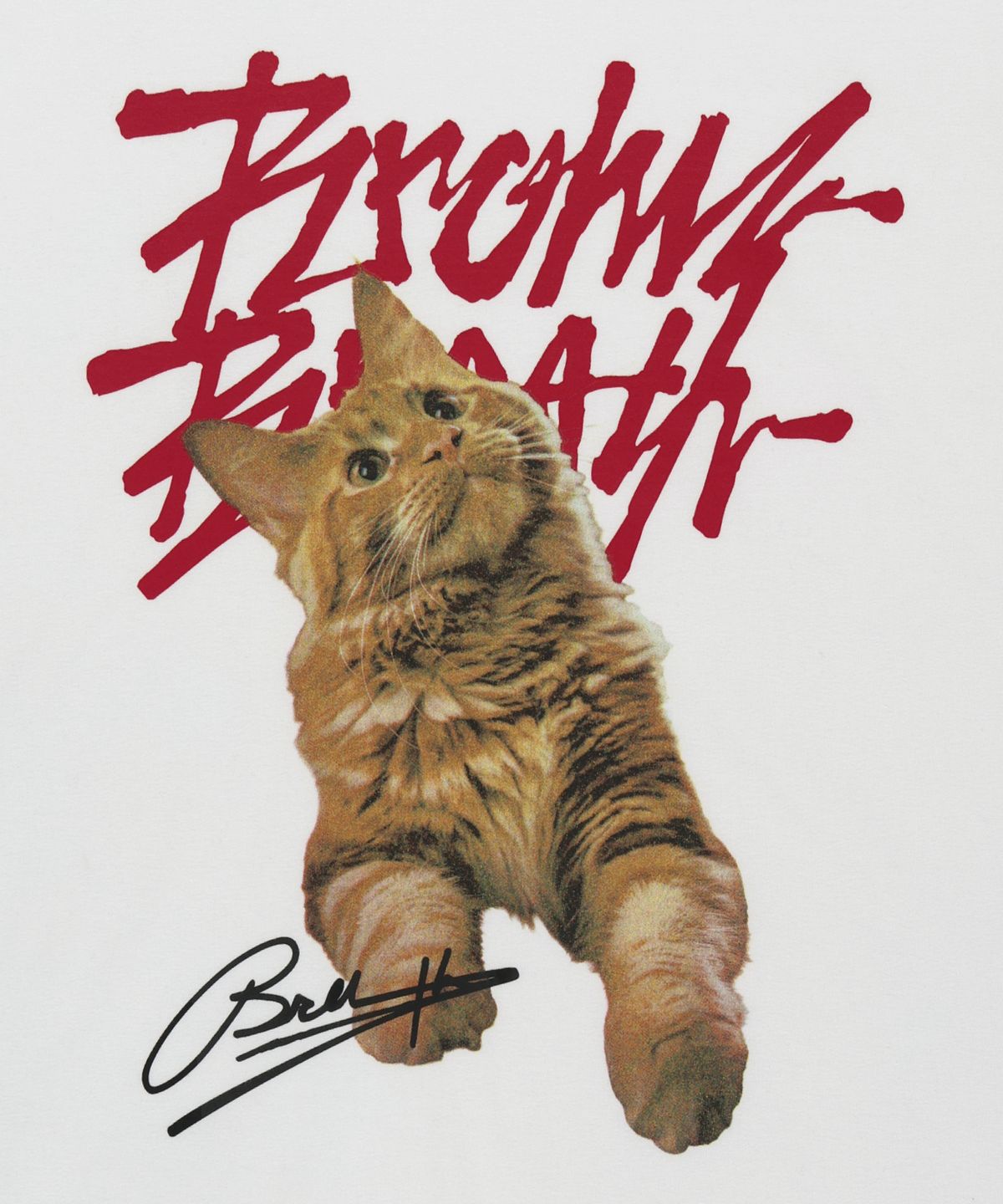 브라운브레스(BROWNBREATH) CRUSH TAG KITTY TEE - WHITE