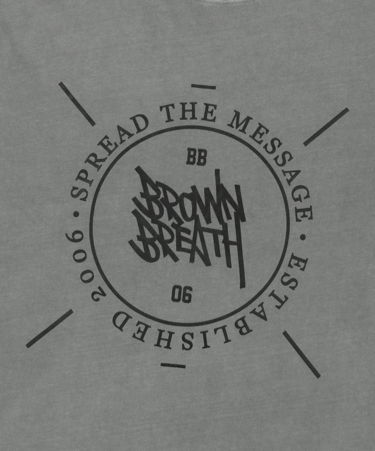 브라운브레스(BROWNBREATH) STAMP TAG PIGMENT TEE - GREY