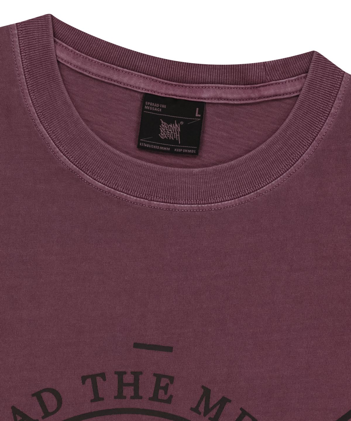 브라운브레스(BROWNBREATH) STAMP TAG PIGMENT TEE - BURGANDY