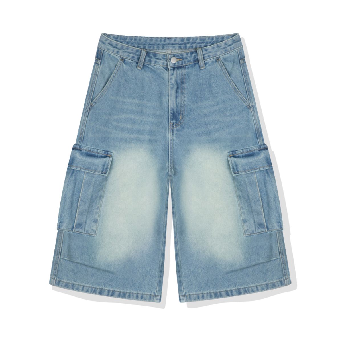 베이직라벨(BASIC LABEL) Lily Cargo Capri Bermuda Denim Shorts Pants 5 Color [BLSD_8501]