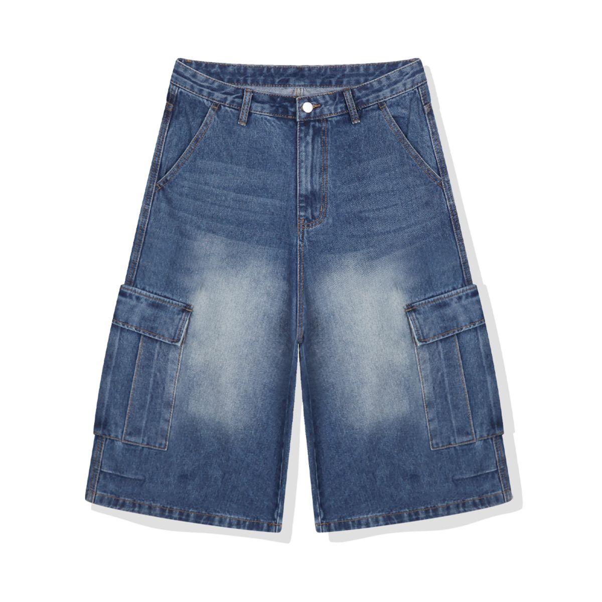 베이직라벨(BASIC LABEL) Lily Cargo Capri Bermuda Denim Shorts Pants 5 Color [BLSD_8501]