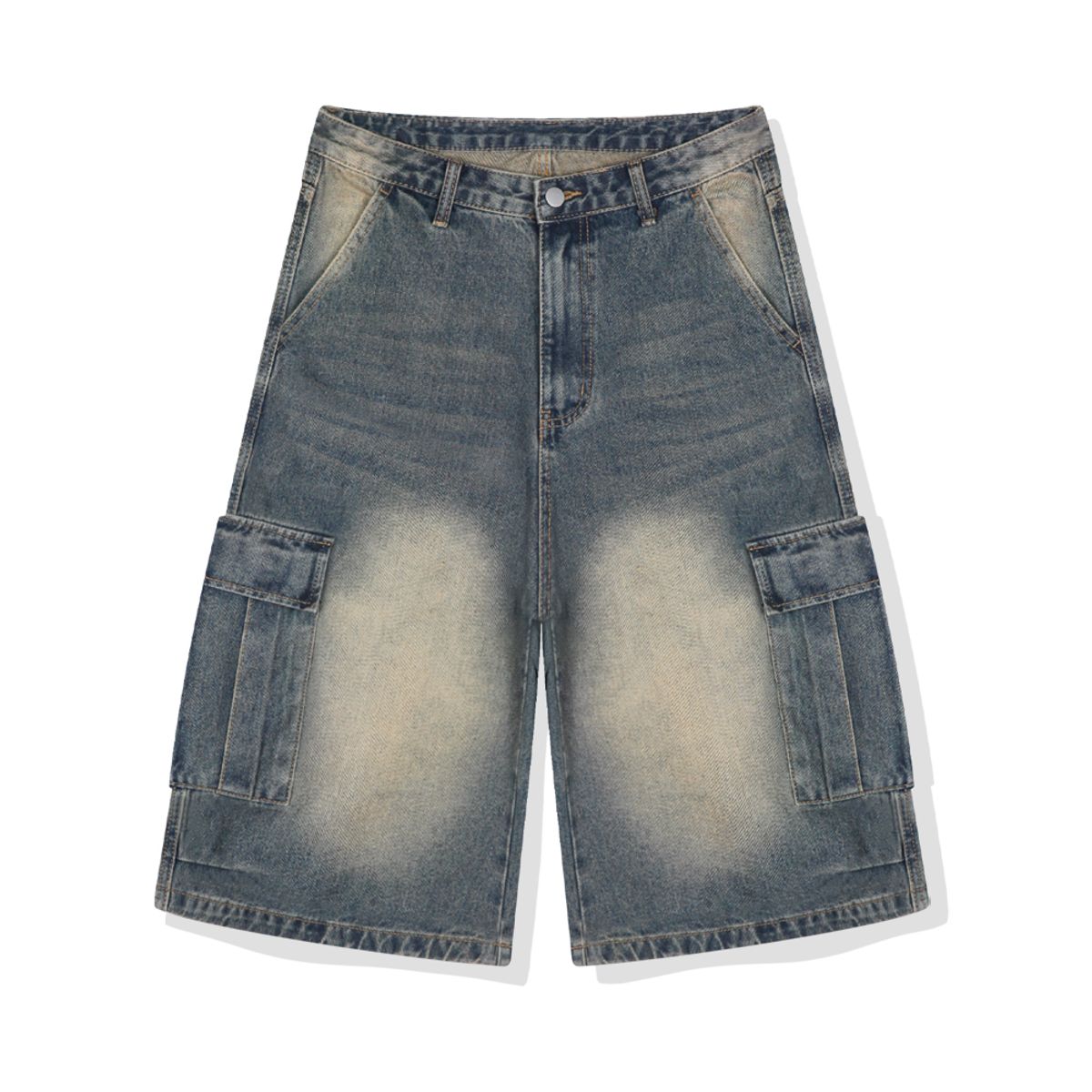 베이직라벨(BASIC LABEL) Lily Cargo Capri Bermuda Denim Shorts Pants 5 Color [BLSD_8501]