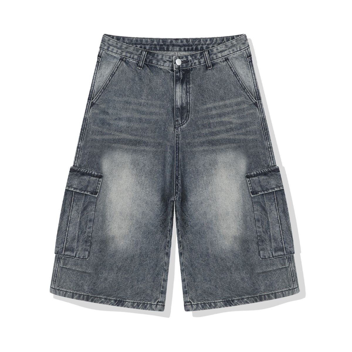 베이직라벨(BASIC LABEL) Lily Cargo Capri Bermuda Denim Shorts Pants 5 Color [BLSD_8501]