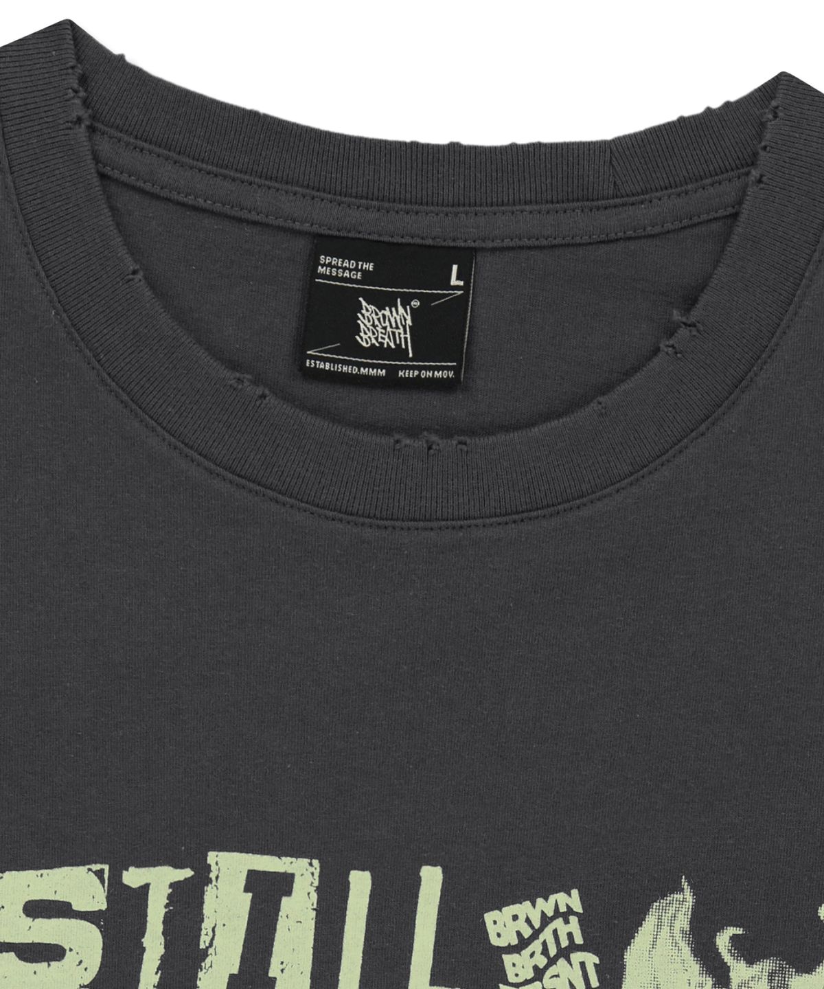 브라운브레스(BROWNBREATH) ELIMINATE CROP TEE - CHARCOAL