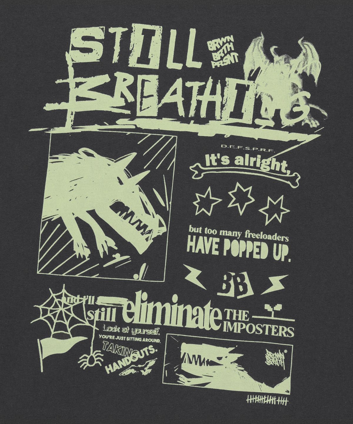브라운브레스(BROWNBREATH) ELIMINATE CROP TEE - CHARCOAL