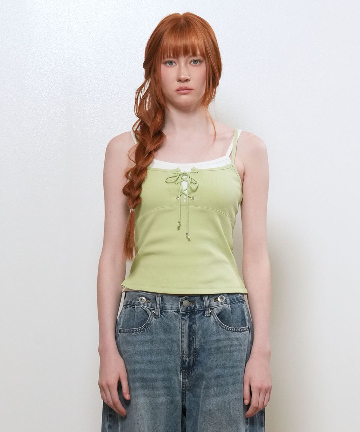 제너럴아이디어(GENERALIDEA) 아일렛 슬리브리스 [GREEN] / GF2LTS521