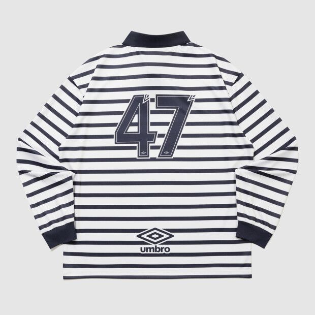 い*ご様 umbro×asahi ストライプシャツ　90（Sサイズ） MUSINSA | UMBRO [Umbro x Asahi Hamada] Stripe Jersey Polo T-Shirt