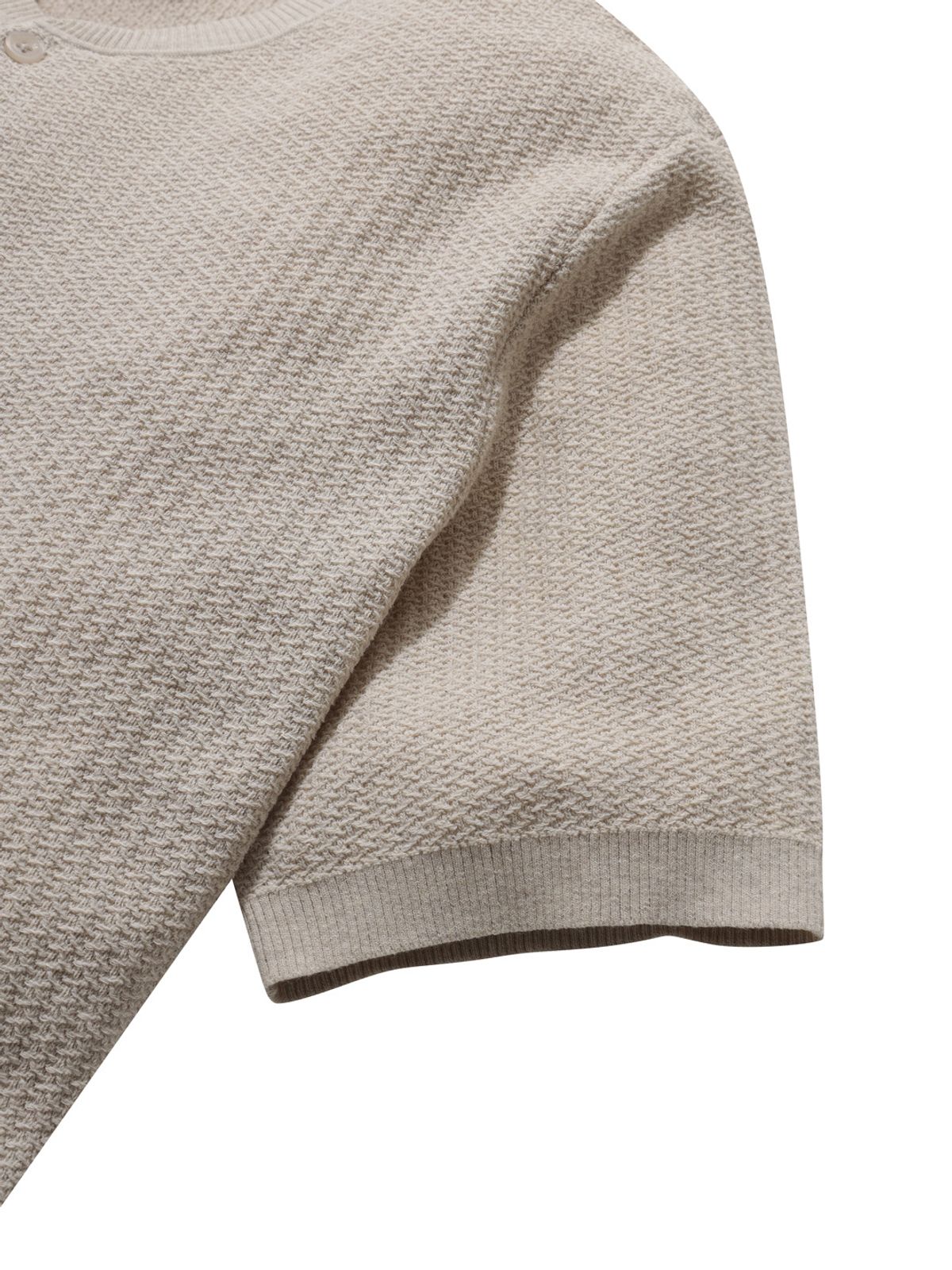 올젠(OLZEN) 남성 헨리넥 라운드 반팔 니트_ZOG2ER1309BE