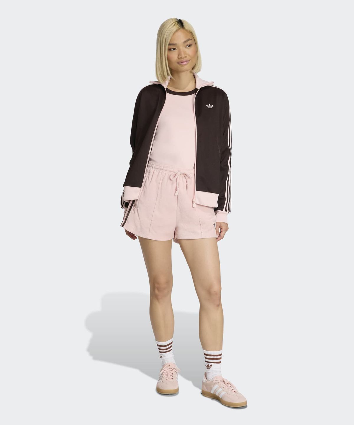 아디다스(ADIDAS) 테리 타월 파이어버드 숏 팬츠 - 샌디핑크 / KD1396