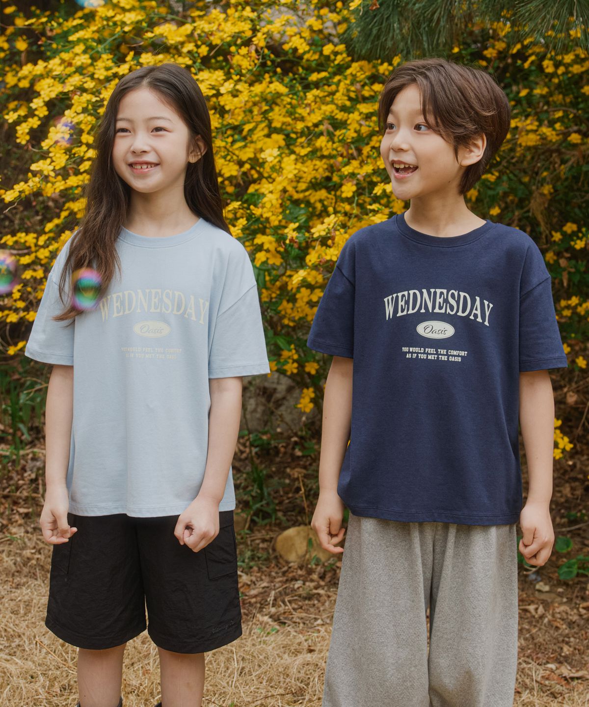 웬즈데이오아시스 키즈(WEDNESDAYOASIS KIDS) [Kids]시그니처 반팔 티셔츠_LIGHT BLUE(WB6TP37)