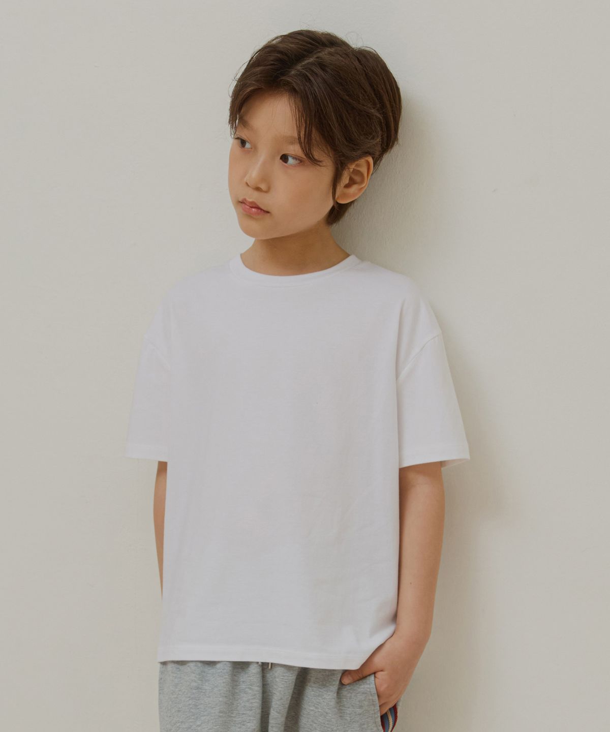 웬즈데이오아시스 키즈(WEDNESDAYOASIS KIDS) [Kids]소프트 모달 하프 티셔츠_IVORY(WB6TP40)