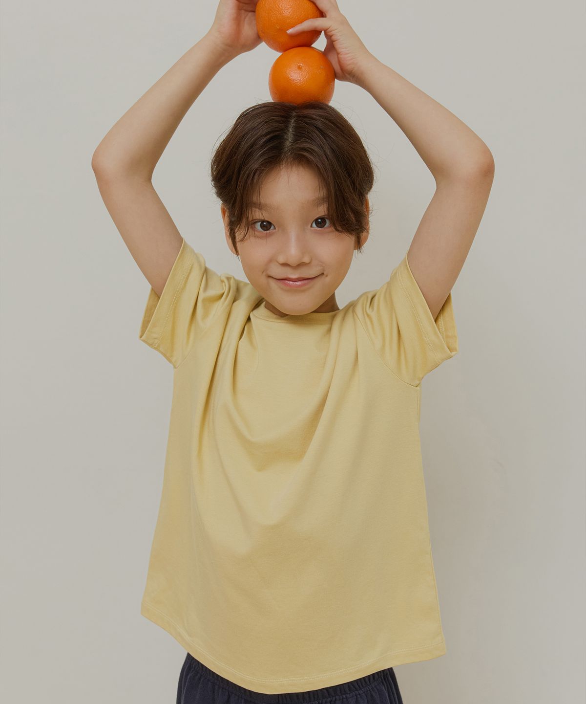 웬즈데이오아시스 키즈(WEDNESDAYOASIS KIDS) [Kids]소프트 모달 하프 티셔츠_BUTTER YELLOW(WB6TP40)
