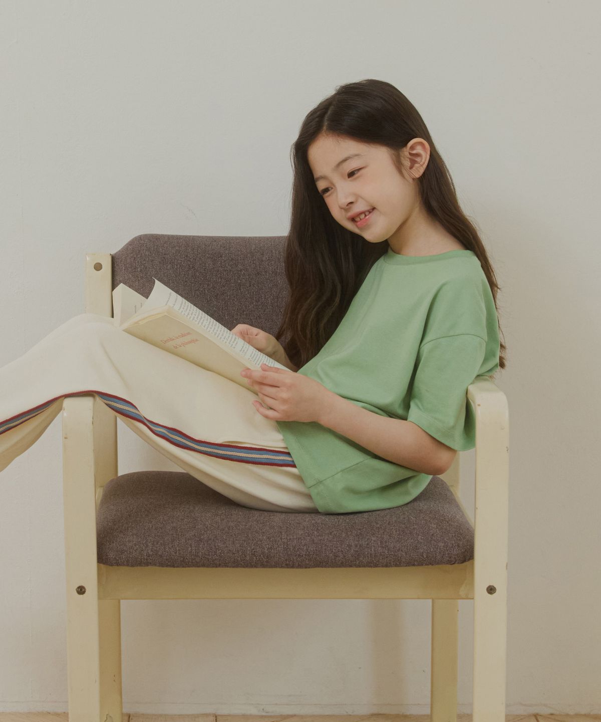 웬즈데이오아시스 키즈(WEDNESDAYOASIS KIDS) [Kids]소프트 모달 하프 티셔츠_SAGE GREEN(WB6TP40)