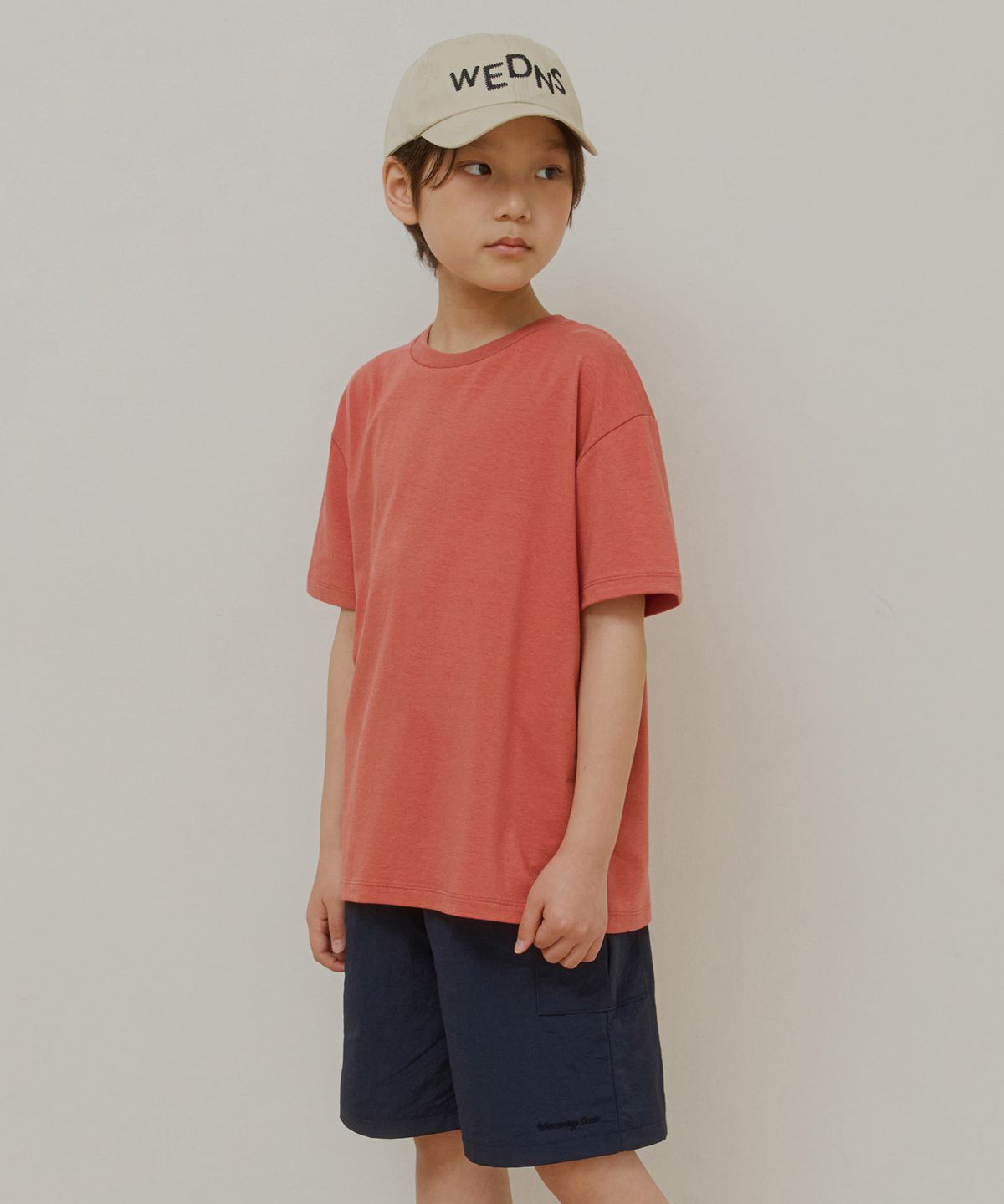 웬즈데이오아시스 키즈(WEDNESDAYOASIS KIDS) [Kids]소프트 모달 하프 티셔츠_SCARLET(WB6TP40)