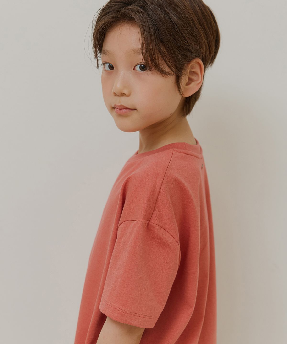 웬즈데이오아시스 키즈(WEDNESDAYOASIS KIDS) [Kids]소프트 모달 하프 티셔츠_SCARLET(WB6TP40)