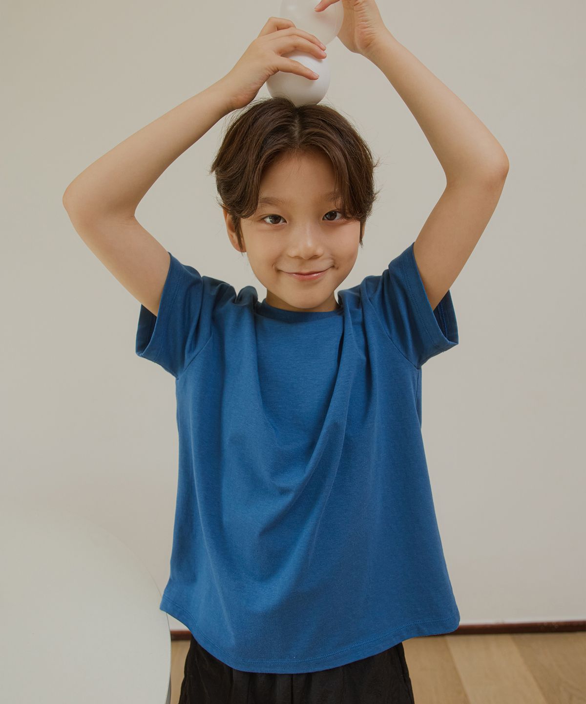 웬즈데이오아시스 키즈(WEDNESDAYOASIS KIDS) [Kids]소프트 모달 하프 티셔츠_BLUE(WB6TP40)