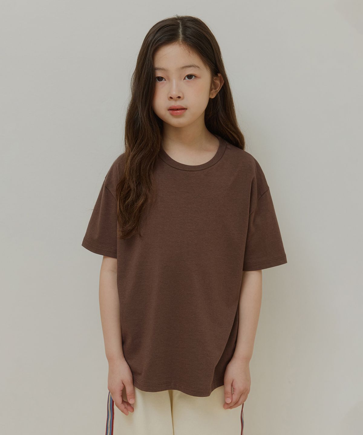 웬즈데이오아시스 키즈(WEDNESDAYOASIS KIDS) [Kids]소프트 모달 하프 티셔츠_BROWN(WB6TP40)