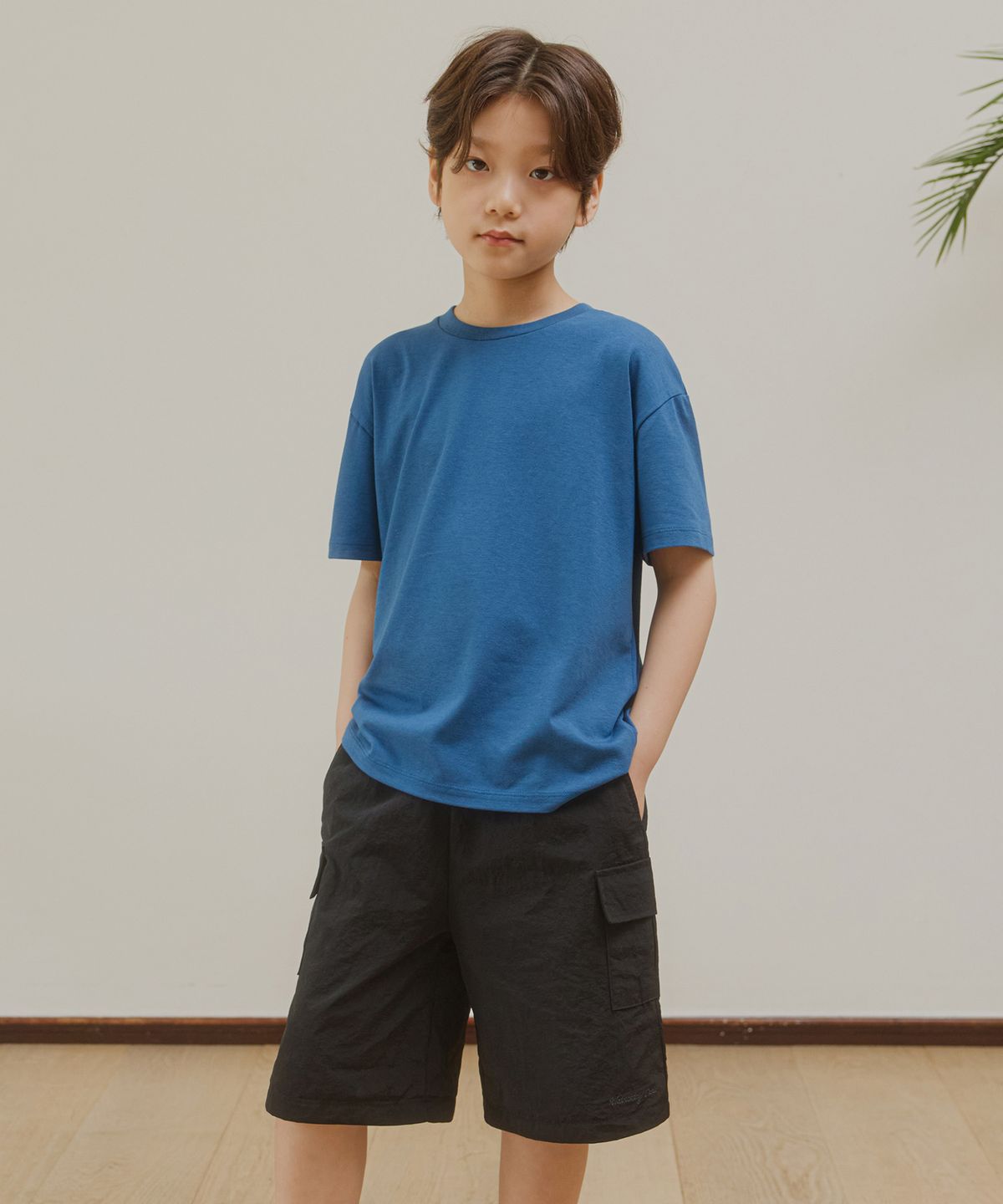 웬즈데이오아시스 키즈(WEDNESDAYOASIS KIDS) [Kids]스톤 카고 포켓 밴딩 쇼츠_BLACK(WB6PT29)