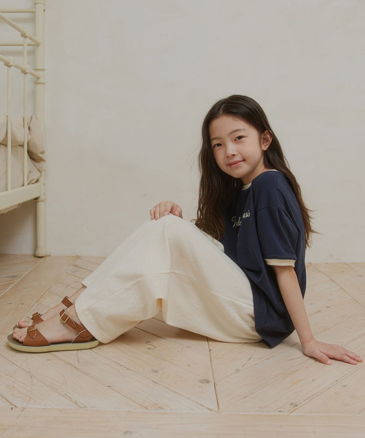 웬즈데이오아시스 키즈(WEDNESDAYOASIS KIDS) [Kids]버튼 밴딩 스웻 팬츠_CREAM(WB6PT32)