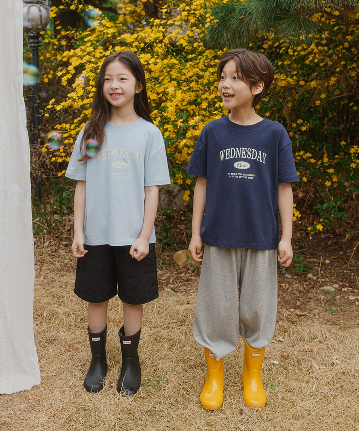 웬즈데이오아시스 키즈(WEDNESDAYOASIS KIDS) [Kids]버튼 밴딩 스웻 팬츠_MELANGE GRAY(WB6PT32)