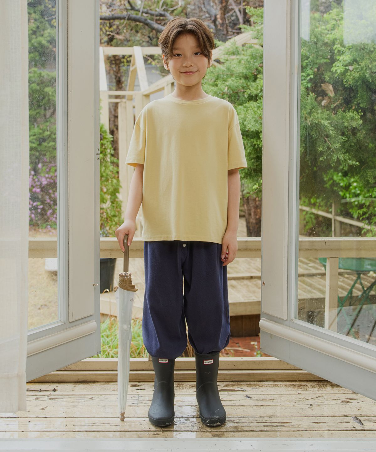 웬즈데이오아시스 키즈(WEDNESDAYOASIS KIDS) [Kids]버튼 밴딩 스웻 팬츠_NAVY(WB6PT32)